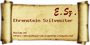 Ehrenstein Szilveszter névjegykártya